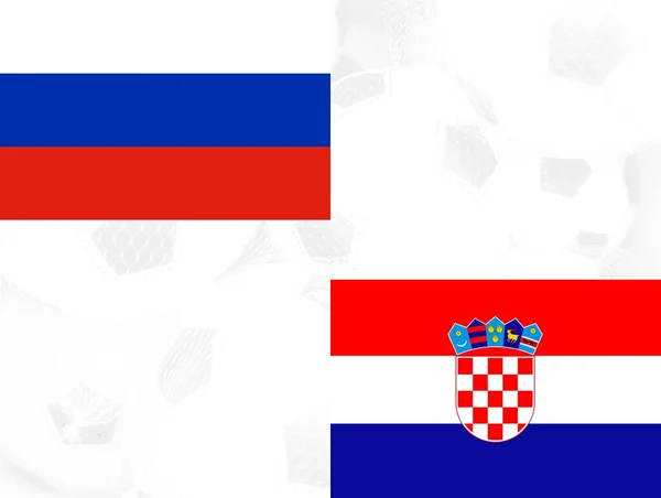 Russia Croazia Bandiere Sfondo Palloni Calcio — Foto Stock