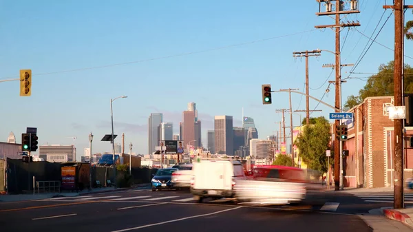 Λος Άντζελες Καλιφόρνια Οκτωβρίου 2019 Long Exposure Traffic Όμορφη Θέα — Φωτογραφία Αρχείου