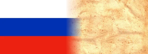 Russland Flagge Auf Original Vintage Pergamentpapier Mit Platz Für Text — Stockfoto