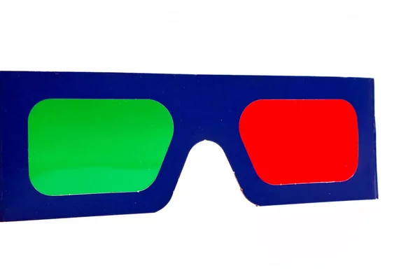 Anaglyph 3D绿色和红色眼镜 — 图库照片