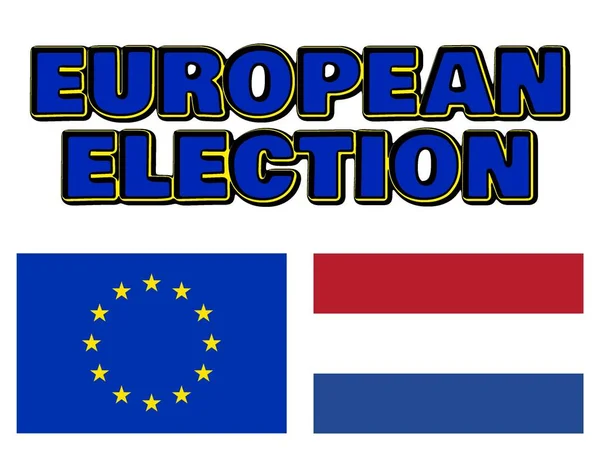 Valg Til Europa Parlamentet Flag Den Europæiske Union Nederlandene - Stock-foto