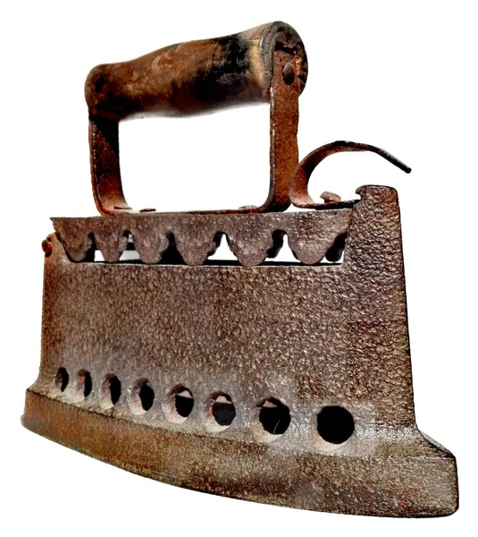 Iron Original Antic Izolat Fundal Alb — Fotografie, imagine de stoc