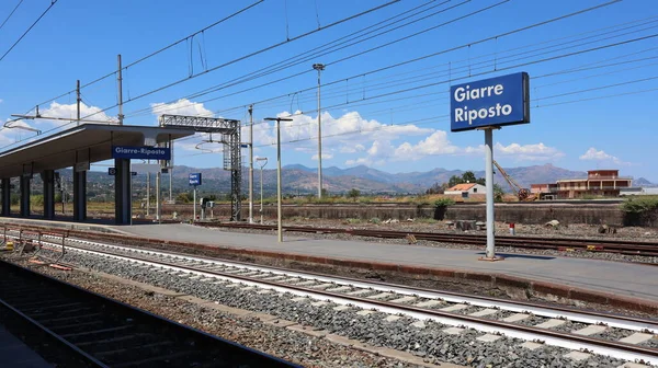 Giarre Riposto Sicilien Italien Juli 2022 Järnvägsstationen Giarre Riposto — Stockfoto
