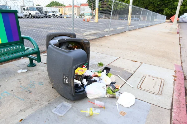 Los Angeles Califórnia Maio 2019 Vista Lixo Rua — Fotografia de Stock