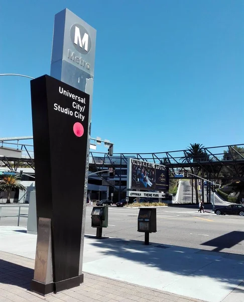 stock image LOS ANGELES, California - September 19, 2018: UNIVERSAL CITY/STUDIOS Metro Rail Station