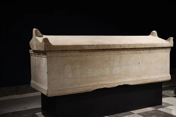 Agrigento Sicilië Italië Detailweergave Van Marmeren Sarcofaag Kathedraal Van San — Stockfoto