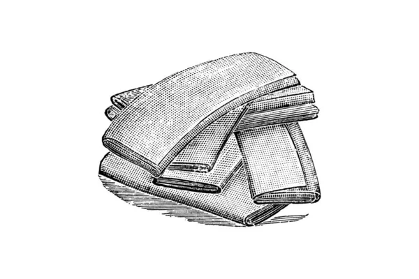 Hand Drawn Sketch Vintage Towels Illustration — Stock Photo, Image
