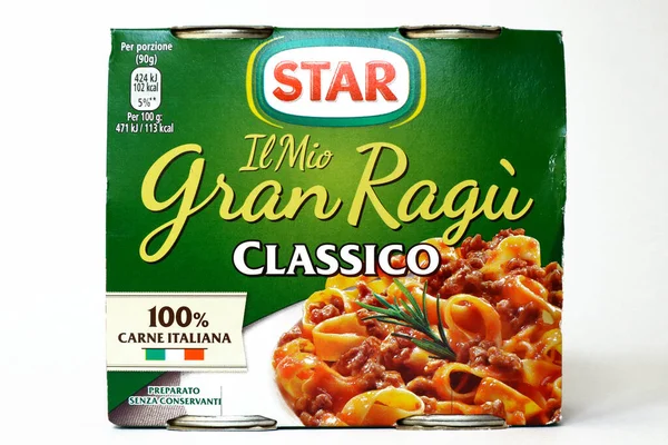 ローマ イタリア2022年8月27日 イタリアの肉で作られたStar Gran Ragパスタソースクラシコ スター株式会社 Gbfoods Company — ストック写真