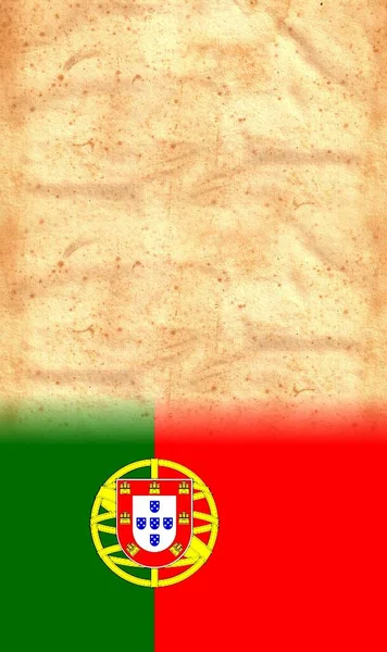Portugal Flag Original Vintage Parchment Paper Space Your Text Design — Stock Photo, Image