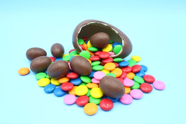 Composição Páscoa Colorida Com Ovos — Fotografia de Stock