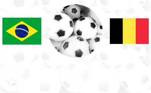 Brazil Och Belgien Flaggor Vit Bakgrund — Stockfoto