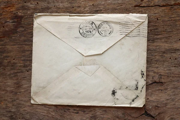 Řím Itálie Března 2022 Stará Obálka Dopis Původním Dřevěném Pozadí — Stock fotografie