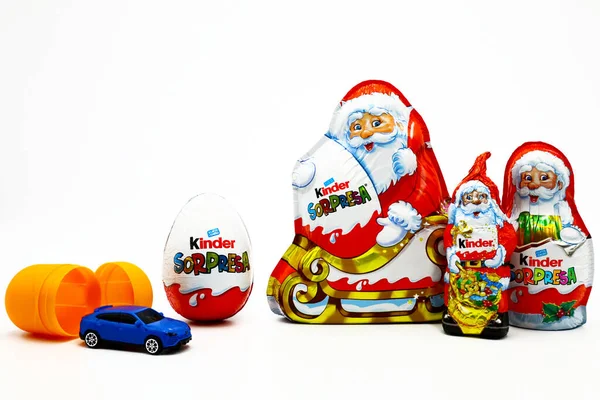 Pescara Itália Novembro 2019 Kinder Surprise Chocolate Eggs Christmas Themed — Fotografia de Stock
