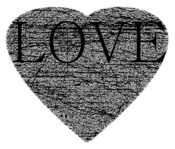 Black White Grunge Heart Background — Stock Photo, Image