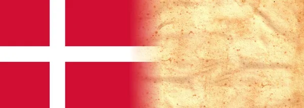 Dinamarca Bandeira Papel Pergaminho Vintage Original Com Espaço Para Seu — Fotografia de Stock