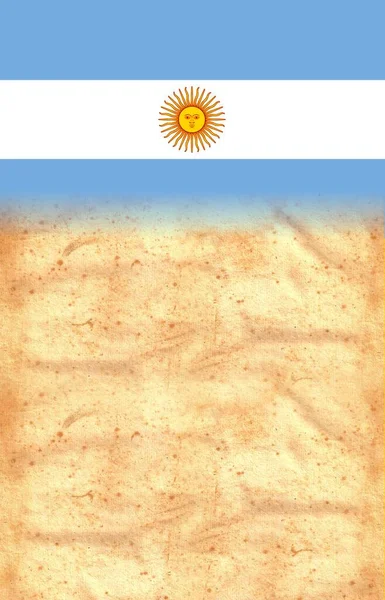 原始复古羊皮纸上的Argentina标志 有文字或设计空间 — 图库照片