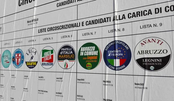 Pescara Italia Gennaio 2019 Manifesti Del Muro Elettorale Elezioni Regionali — Foto Stock