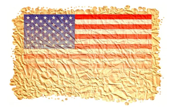 Particular United States of America FLAG on Vintage Paper