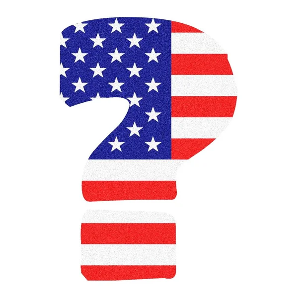 Frågetecken Amerikansk Flagga Stil Med Svart Marmor Glitter — Stockfoto