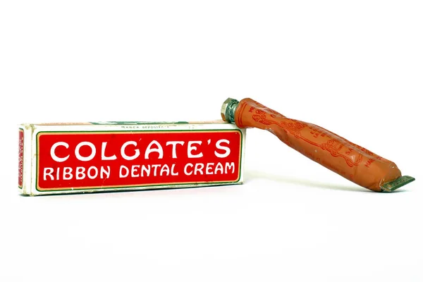 Рим Італія Лютого 2022 Vintage 1910S Colgate Ribbon Dental Cream — стокове фото