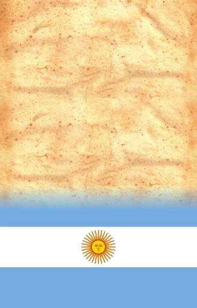 Argentina Bandera Sobre Papel Pergamino Vintage Original Con Espacio Para — Foto de Stock