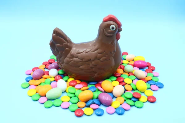 Húsvéti Csokoládé Csirke Összetétel — Stock Fotó