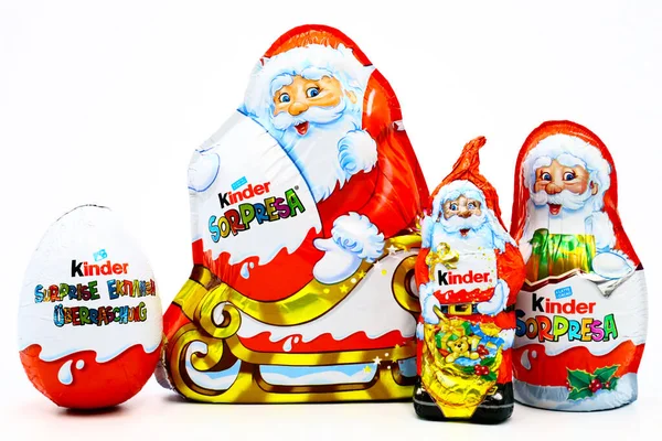 Pescara Italia Noviembre 2019 Kinder Surprise Chocolate Eggs Christmas Themed — Foto de Stock
