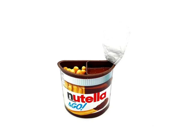 Nutella Hazelnut Spread Breadsticks Produced Italy Ferrero — Stock Photo, Image