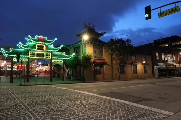 Los Ángeles California Septiembre 2018 Chinatown Noche Central Plaza Los —  Fotos de Stock
