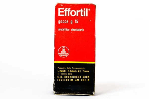 Rome Italy February 2022 Vintage 1950S Effortil Dropper Bottle Medicine Stock Image