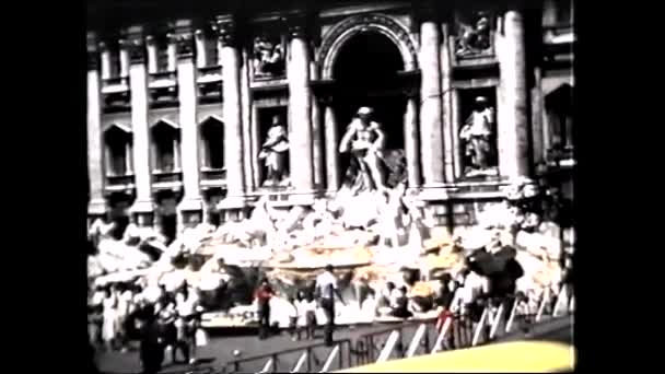 Roma Talya 1960 Lar Trevi Fountain Vintage Movie — Stok video