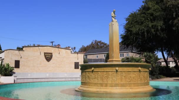 Beverly Hills California Október 2019 Beverly Hills Electric Fountain Található — Stock videók