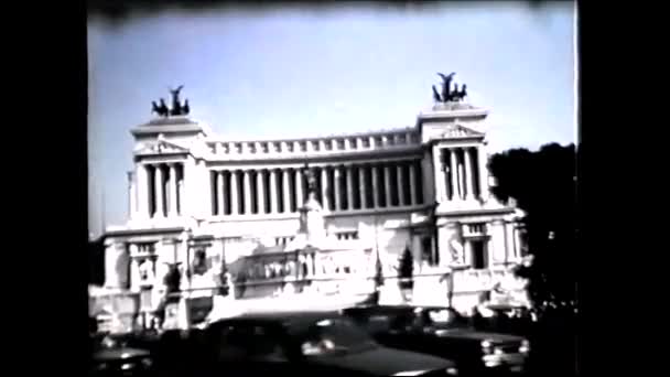 Róma Olaszország 1960 Évek Haza Oltárképe Nemzeti Emlékmű Victor Emmanuel — Stock videók