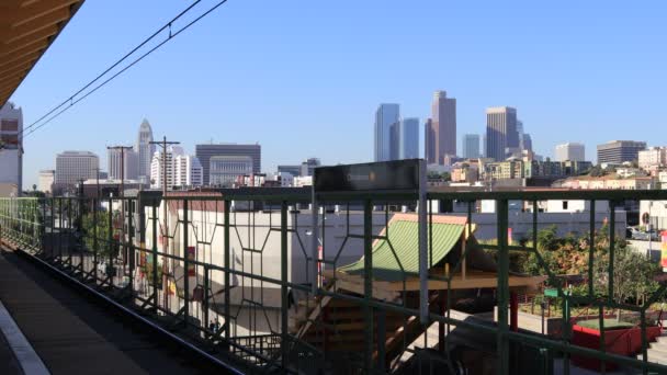 Los Angeles Californië Oktober 2019 Station Chinatown Metro Rail Gold — Stockvideo