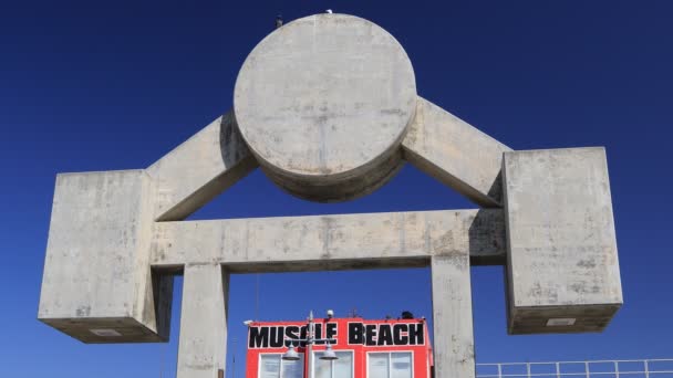 Venice Beach California Ottobre 2019 Muscle Beach Venice Beach Boardwalk — Video Stock