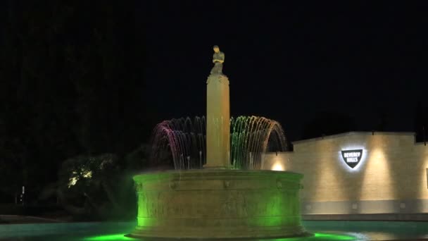 Beverly Hills California Október 2019 Beverly Hills Electric Fountain Található — Stock videók