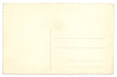 Orijinal Vintage kirli ve yıpranmış arka taraf kartpostalları