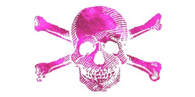  Jolly Roger illüstrasyon, kafatası ve çapraz kemik sembolü 