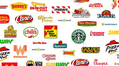 Dünyanın en ünlü fast food restoranlarının logoti koleksiyonu.