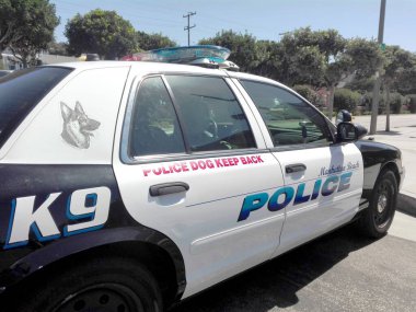 MANHATTAN BEACH, Los Angeles, California - 18 Eylül 2018: Manhattan Plajı POLİS Aracı