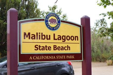 Malibu, California, ABD - 9 Mayıs 2019: MALIBU Lagon State Beach, Kaliforniya