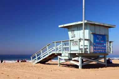 Santa Monica, Kaliforniya - 4 Ekim 2019 Santa Monica Sahil Cankurtaran Kulesi