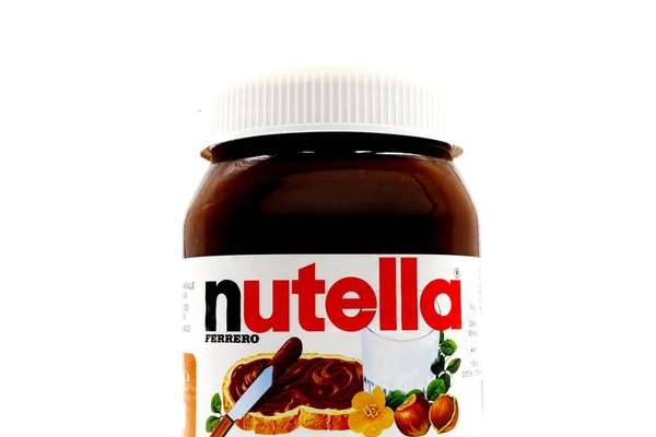 Pescara Italia Julio 2019 Nutella Jar Hazelnut Spread Cocoa Produced — Foto de Stock