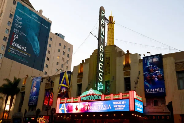 Hollywood California October 2019 Pantages Theatre Hollywood Boulevard Los Angeles — Stock Photo, Image