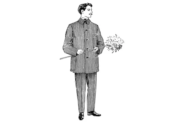 Человек Белом Фоне Карандашная Иллюстрация — стоковое фото
