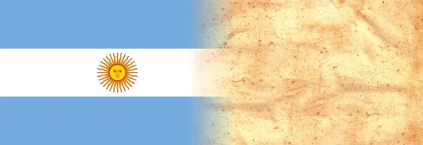 Argentina Bandera Sobre Papel Pergamino Vintage Original Con Espacio Para —  Fotos de Stock