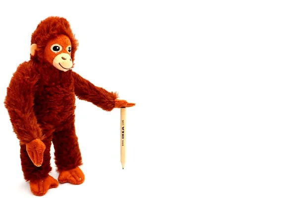 Пескара Италия Сентября 2019 Года Ikea Soft Toy Djungelskog Orangutan — стоковое фото