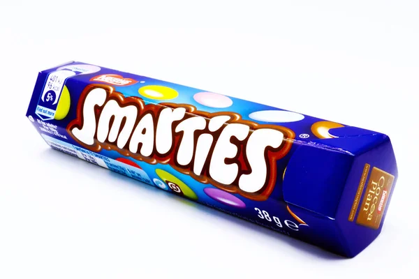 Stock image Pescara, Italy  January 1, 2020: SMARTIES, Coloured Chocolate Confectionery produced by Nestl