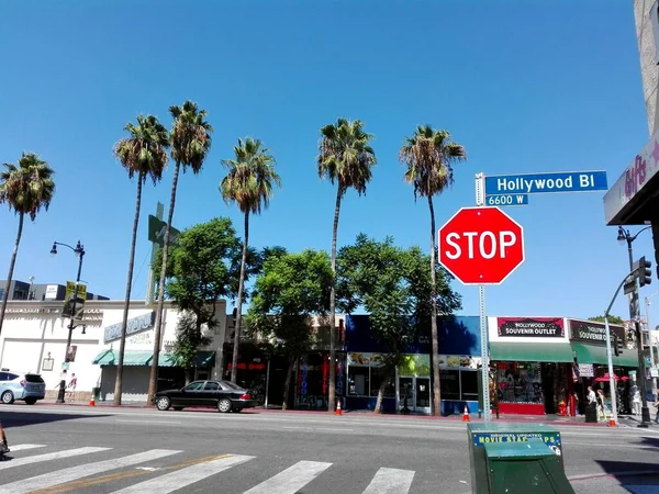 Hollywood Los Angeles Kalifornien September 2018 Hollywood Boulevard Straßenschild Hollywood — Stockfoto