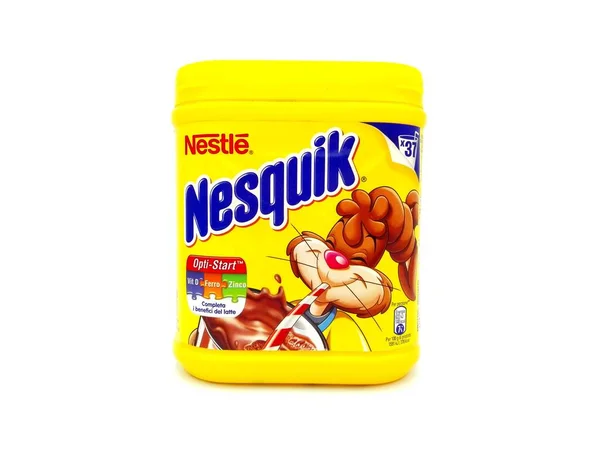 Pescara Itálie Února 2019 Čokoládový Prášek Nesquik Nesquik Značka Výrobků — Stock fotografie